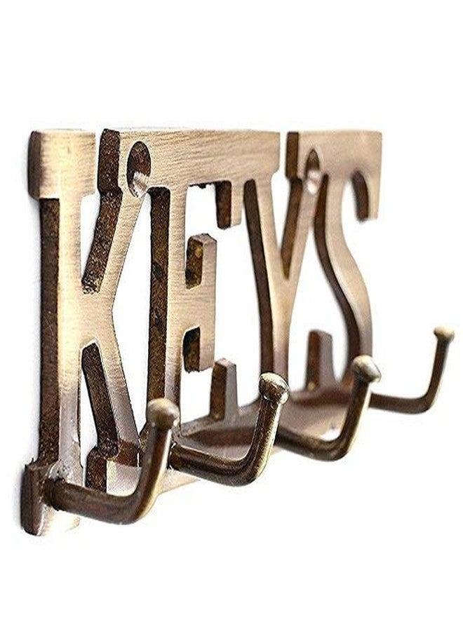 Kratidecor Designer Key Letter Shaped Brass Key Holder - Image 1